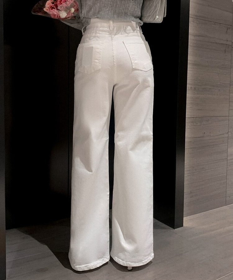 ブーツカットワイドパンツ IVORY