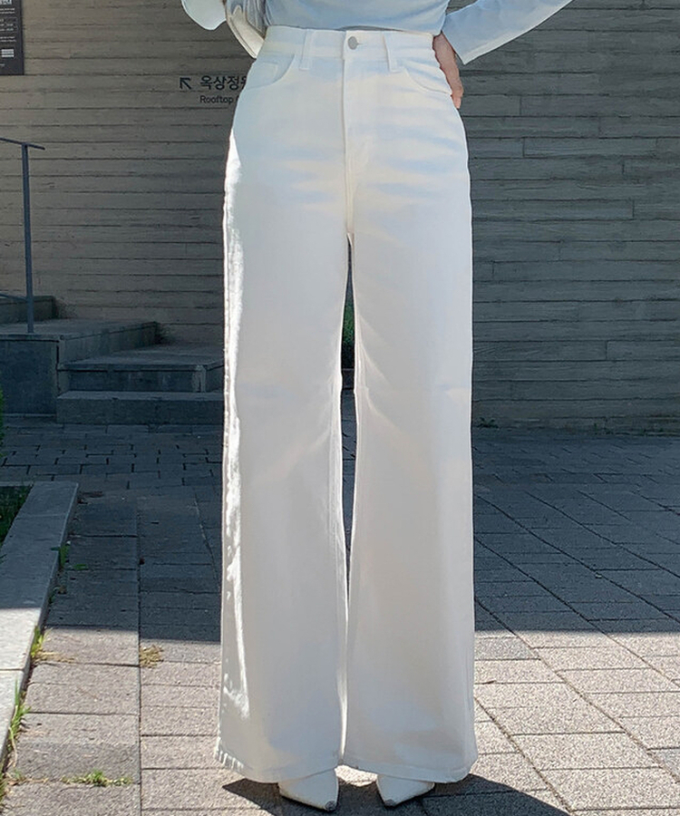 ブーツカットワイドパンツ IVORY