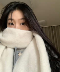 ふわふわウールロングマフラー IVORY