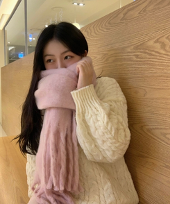 ふわふわウールロングマフラー LIGHT PINK