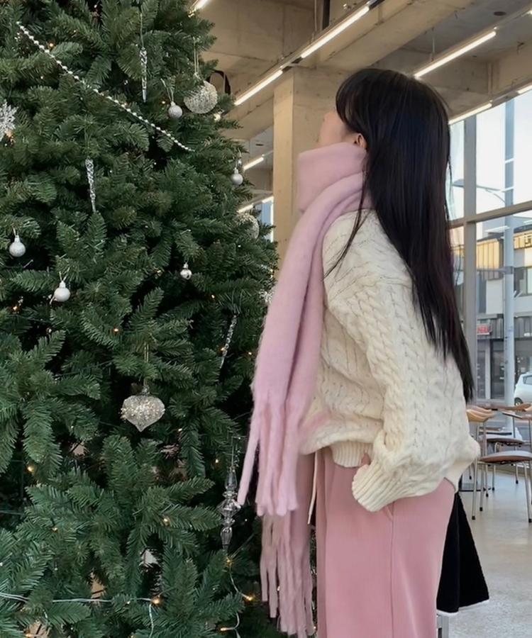 ふわふわウールロングマフラー LIGHT PINK