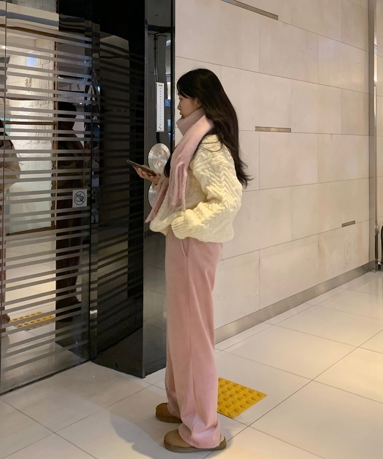 ふわふわウールロングマフラー LIGHT PINK