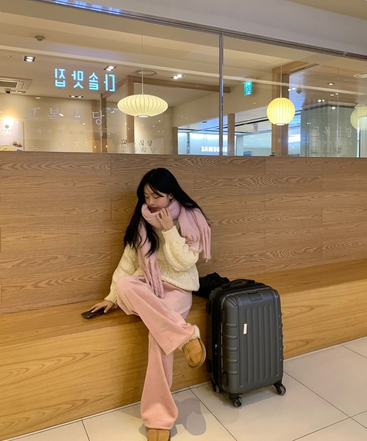 ふわふわウールロングマフラー LIGHT PINK