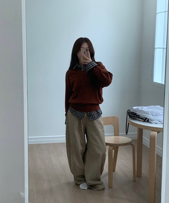 ロビー ビンテージ ストライプ ワイド パンツ Beige(Winter)