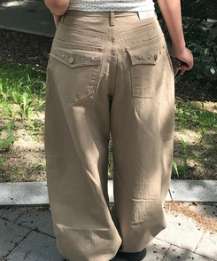 ロビー ビンテージ ストライプ ワイド パンツ Beige(Winter)