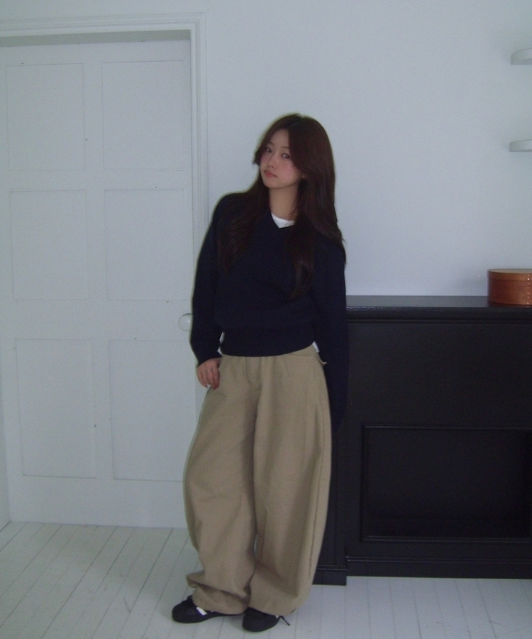 ロビー ビンテージ ストライプ ワイド パンツ Beige(Winter)