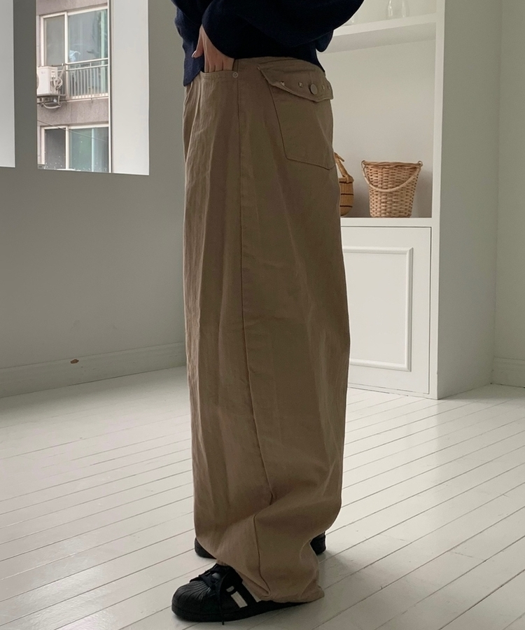 ロビー ビンテージ ストライプ ワイド パンツ Beige(Winter)