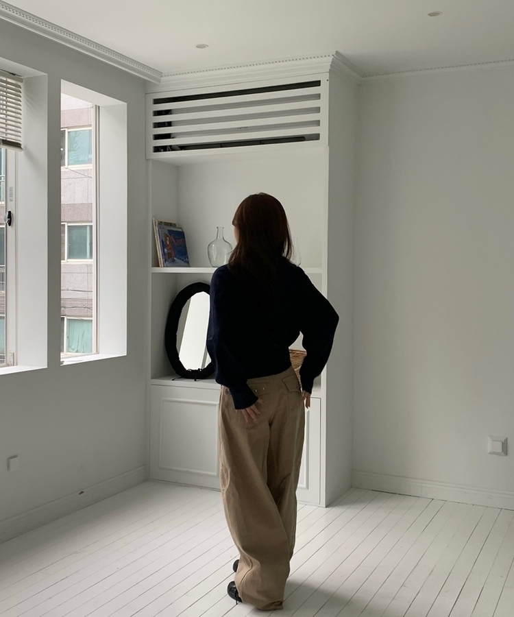 ロビー ビンテージ ストライプ ワイド パンツ Beige(Winter)