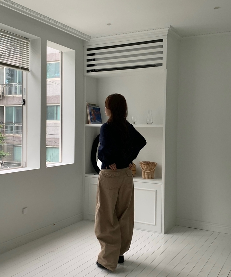 ロビー ビンテージ ストライプ ワイド パンツ Beige(Winter)