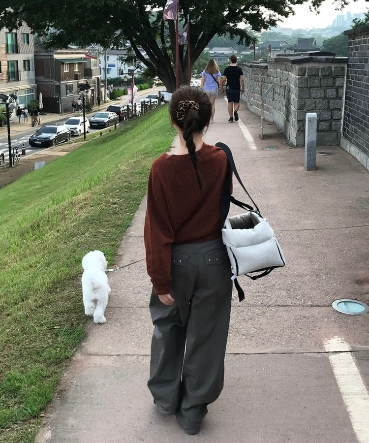 ロビー ビンテージ ストライプ ワイド パンツ CHARCOAL