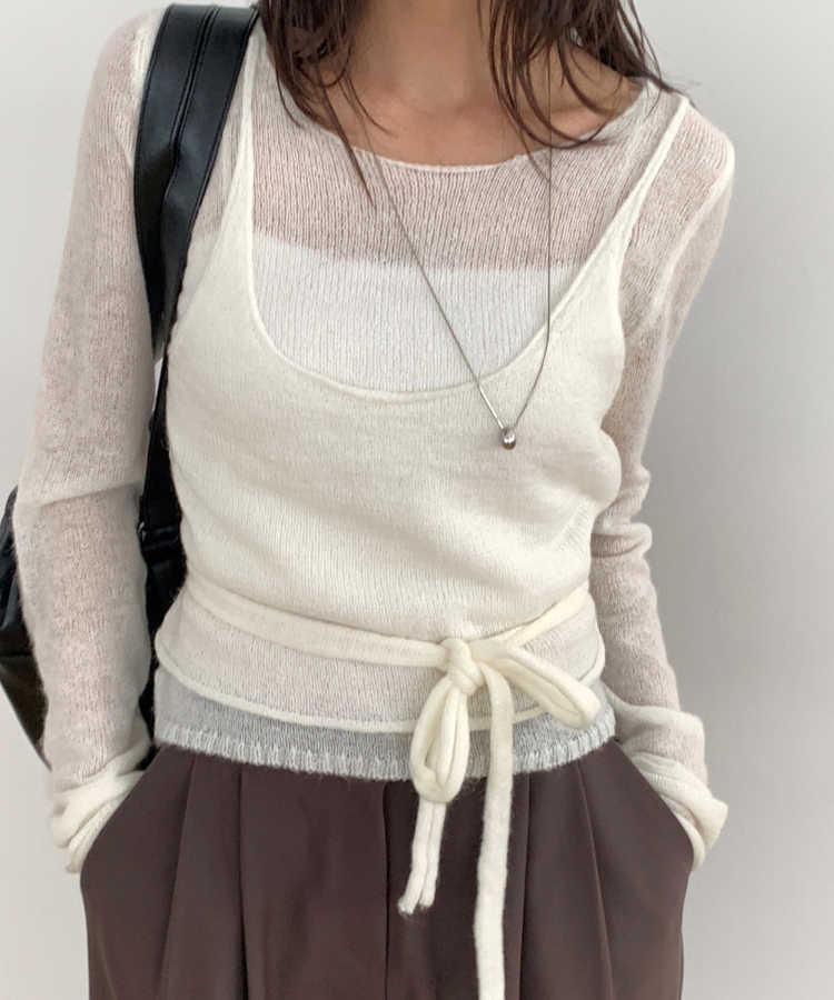 SET】ニットビスチェ レイヤードニット｜ニット｜韓国ファッション通販