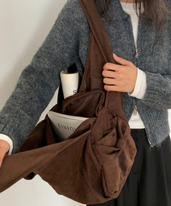 スエードショルダーバッグ BROWN