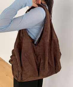 スエードショルダーバッグ BROWN