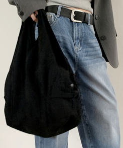 スエードショルダーバッグ BLACK