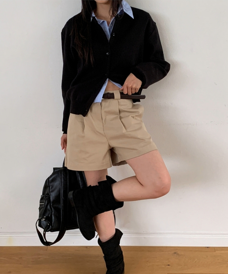 ラウンドニットカーディガン(10color) BLACK