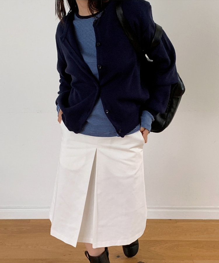 ラウンドニットカーディガン(10color) NAVY