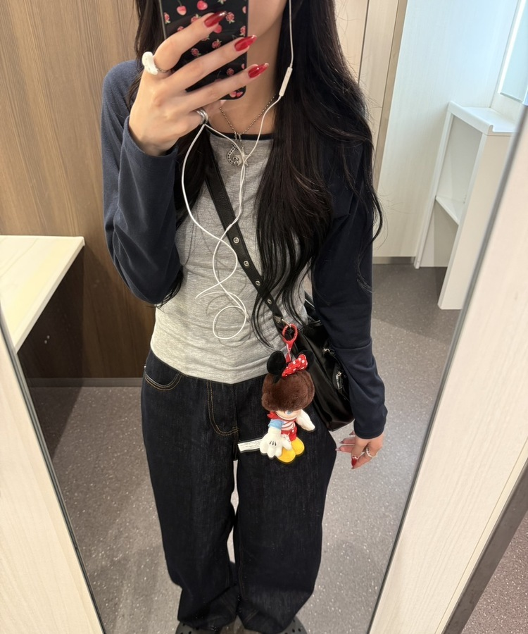 ラグラン長袖Tシャツ GREY