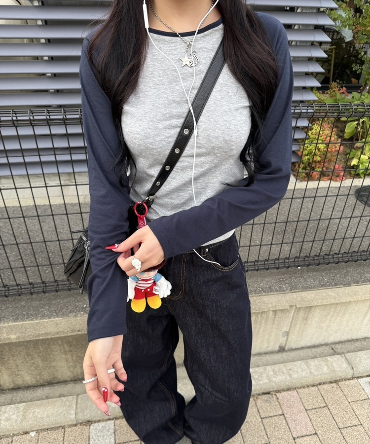 ラグラン長袖Tシャツ GREY