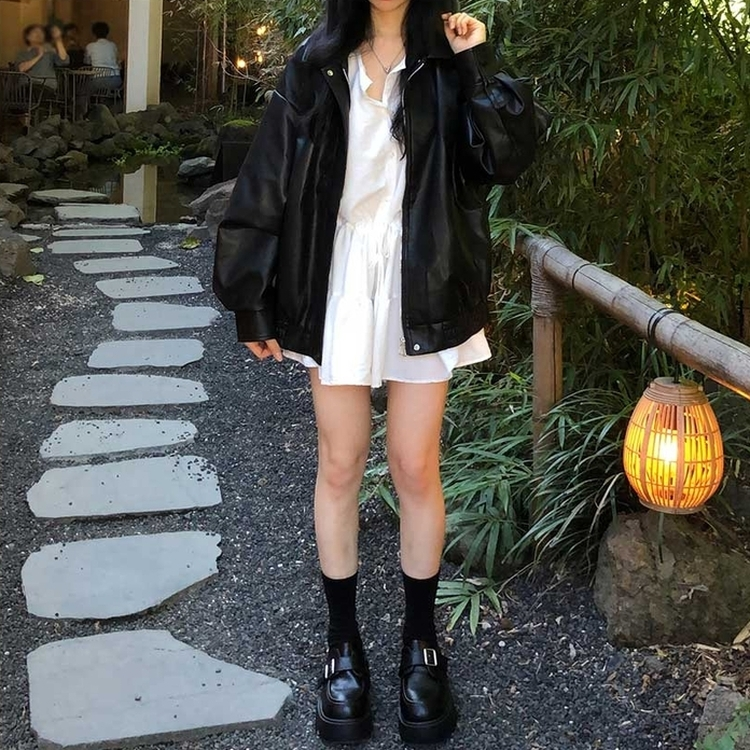 プラットフォーム厚底ローファー BLACK