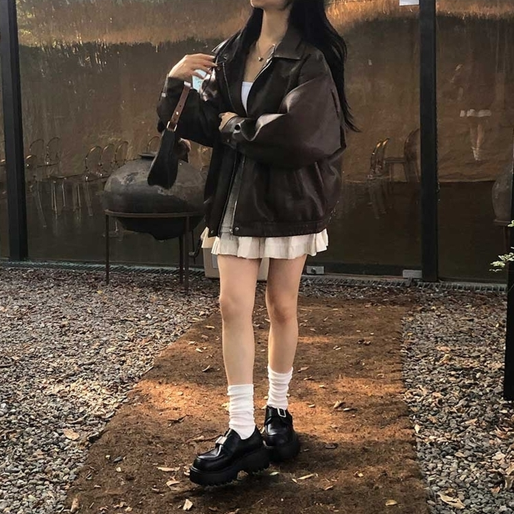 プラットフォーム厚底ローファー BLACK