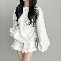 【SET】フリルトレーナーフ トレーニングパンツ IVORY