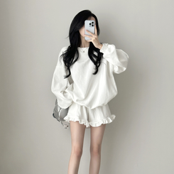 【SET】フリルトレーナーフ トレーニングパンツ IVORY