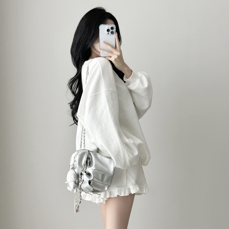 【SET】フリルトレーナーフ トレーニングパンツ IVORY