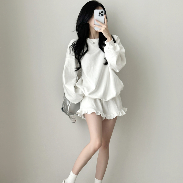 【SET】フリルトレーナーフ トレーニングパンツ IVORY