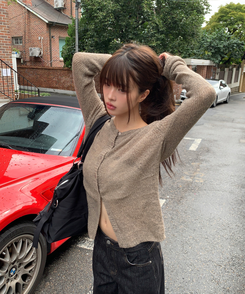 【SET】Vネックビスチェ カーディガン MOCHA