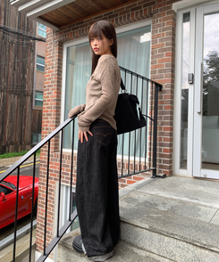 【SET】Vネックビスチェ カーディガン MOCHA