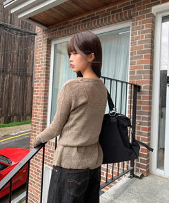 【SET】Vネックビスチェ カーディガン MOCHA