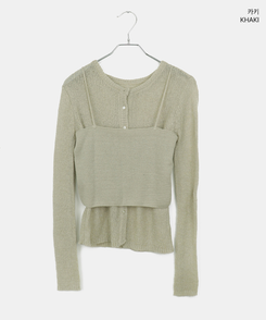 【SET】Vネックビスチェ カーディガン