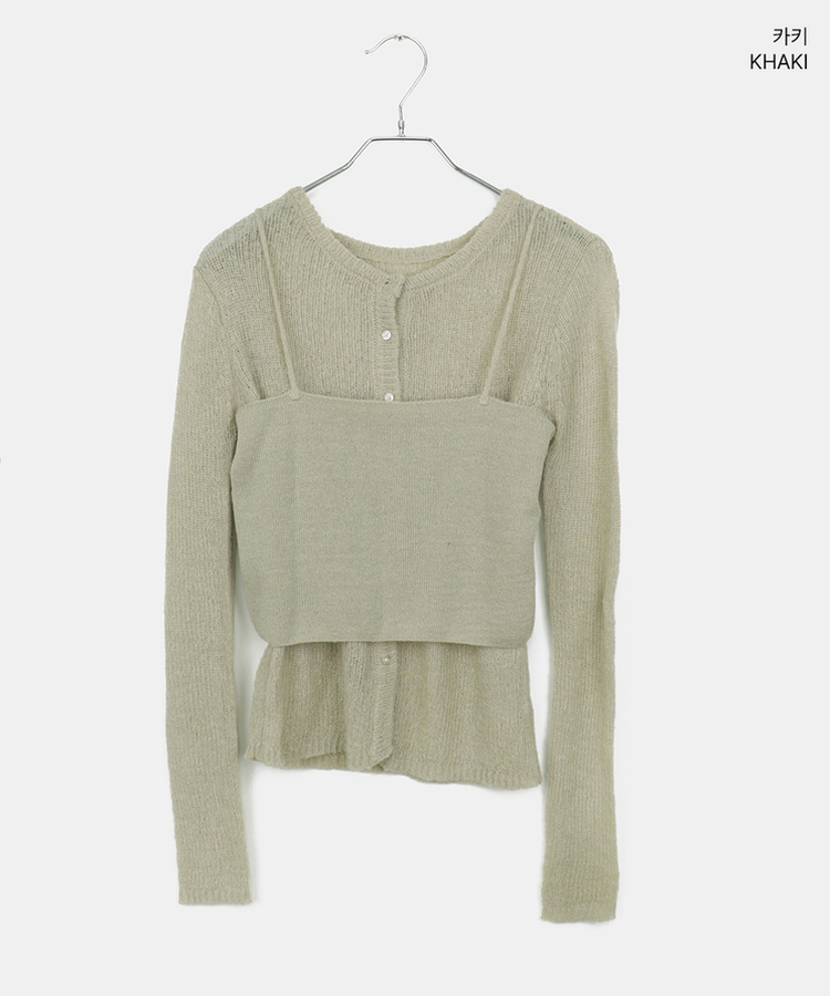 【SET】Vネックビスチェ カーディガン