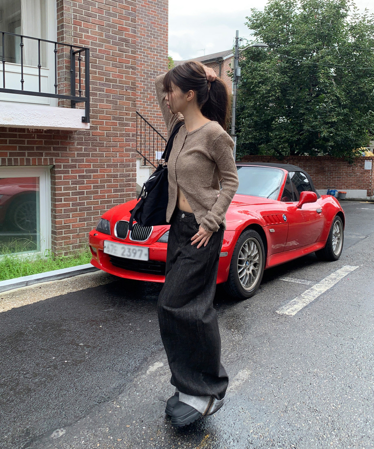 【SET】Vネックビスチェ カーディガン MOCHA