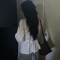 リボンシャーリングブラウス IVORY