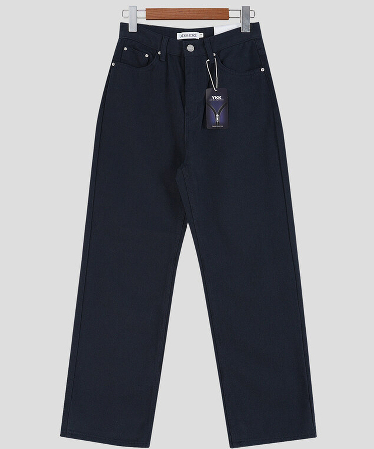 【丈別】プレーンセミワイドコットンパンツ