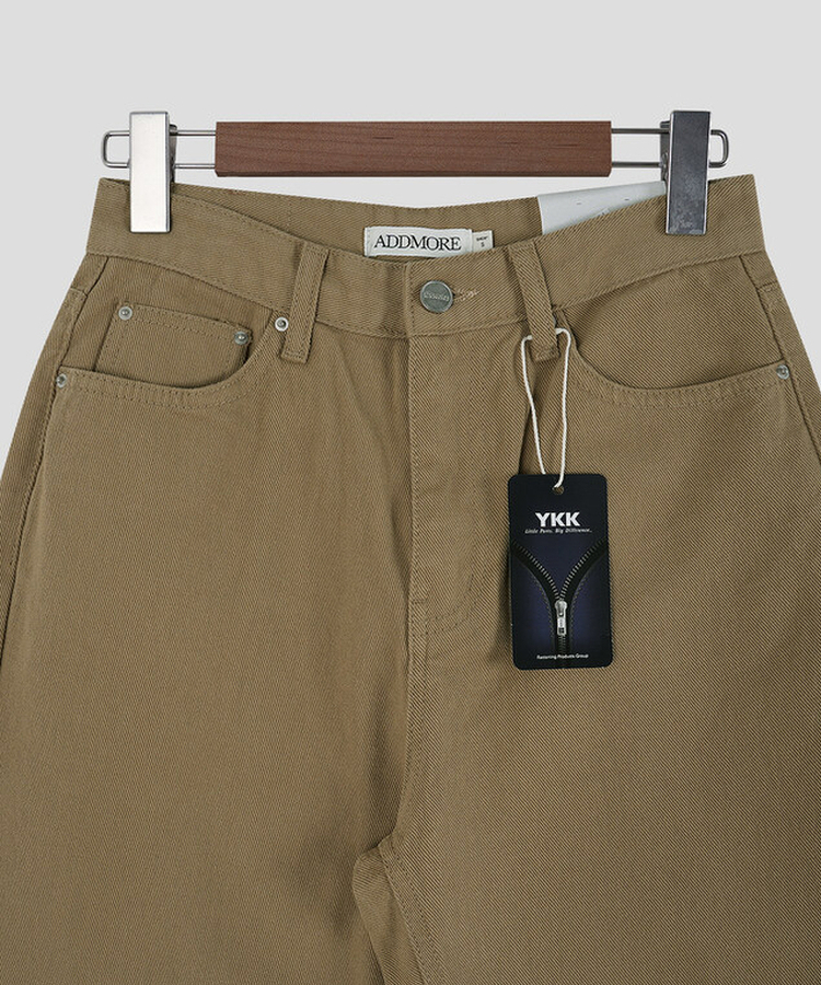 【丈別】プレーンセミワイドコットンパンツ