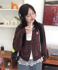 [6차완판❤️MADE] 도트 투웨이 패치 후드집업 브라운