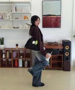 [6차완판❤️MADE] 도트 투웨이 패치 후드집업 브라운