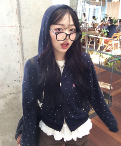 [6차완판❤️MADE] 도트 투웨이 패치 후드집업 네이비