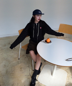 [6차완판❤️MADE] 도트 투웨이 패치 후드집업 블랙