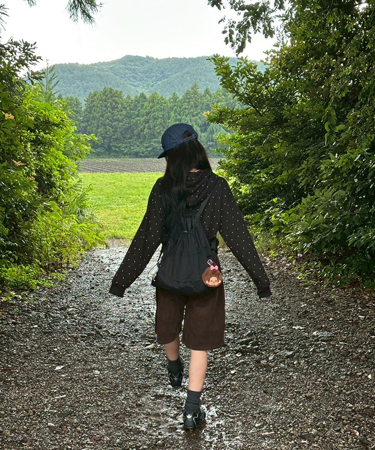 [6차완판❤️MADE] 도트 투웨이 패치 후드집업 블랙