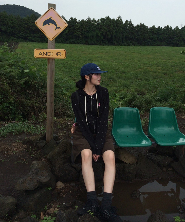 [6차완판❤️MADE] 도트 투웨이 패치 후드집업 블랙