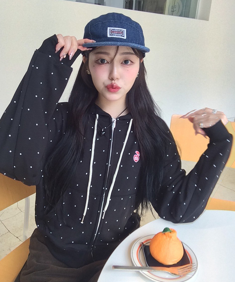 [6차완판❤️MADE] 도트 투웨이 패치 후드집업 블랙