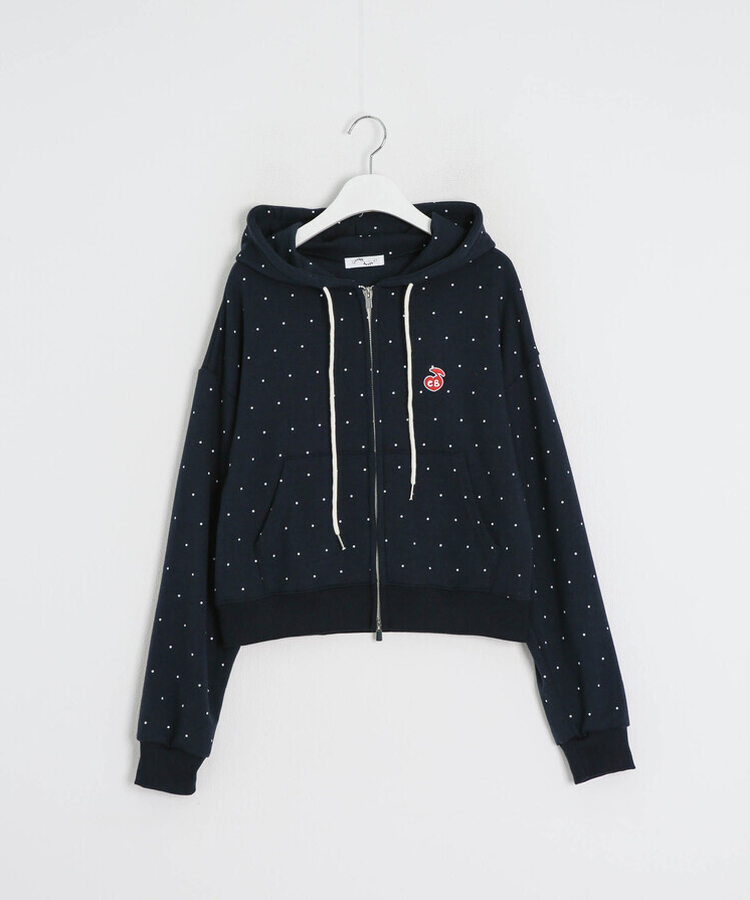 [6차완판❤️MADE] 도트 투웨이 패치 후드집업