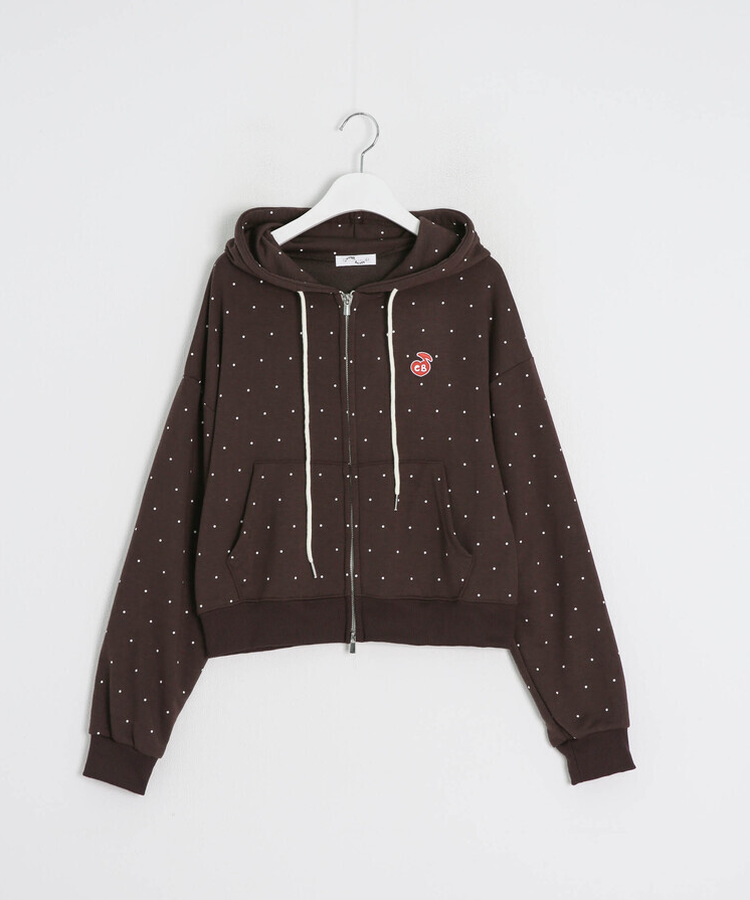 [6차완판❤️MADE] 도트 투웨이 패치 후드집업