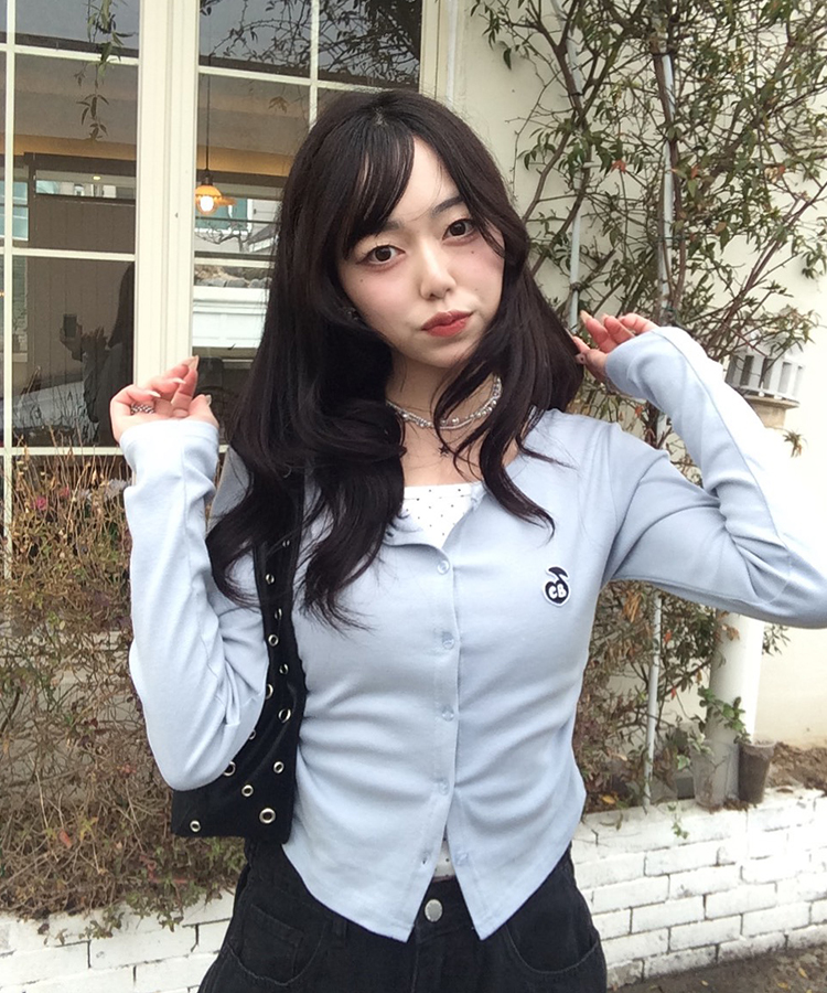 [NEW컬러❤️7차리오더] 레이어드 도트 패치 가디건 소라