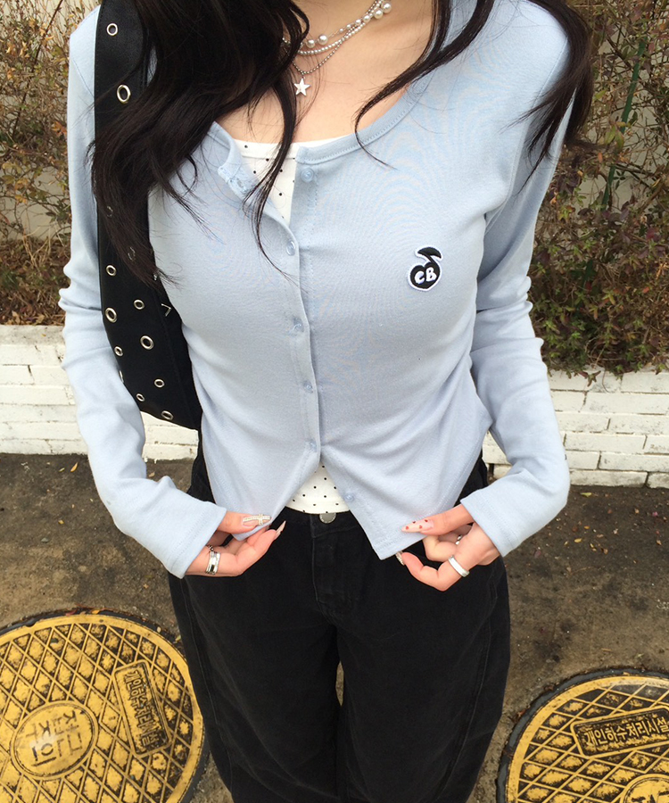 [NEW컬러❤️7차리오더] 레이어드 도트 패치 가디건 소라