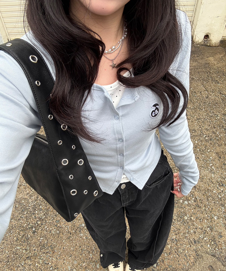 [NEW컬러❤️7차리오더] 레이어드 도트 패치 가디건 소라