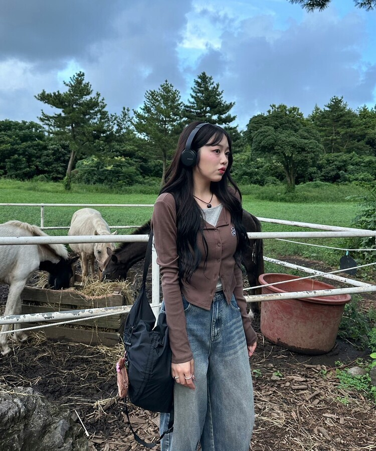 【7次再オーダー❤️MADE】ドットレイヤード風ワッペンカーディガン BROWN